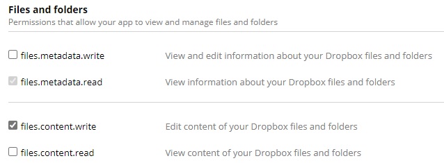 Dropbox权限