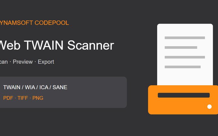 在线 Web TWAIN 文档扫描器界面截图